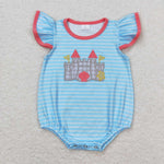 SR1317 Embroidery Castle Baby Girl Romper