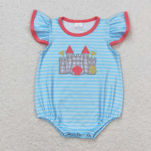 SR1317 Embroidery Castle Baby Girl Romper