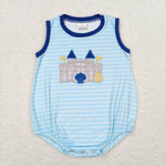 SR1318 Embroidery Castle Baby Boy Romper