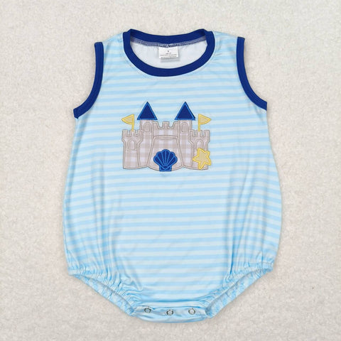 SR1318 Embroidery Castle Baby Boy Romper