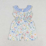 SR1343 Flower Blue Girl's Jumpsuit