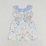 SR1343 Flower Blue Girl's Jumpsuit