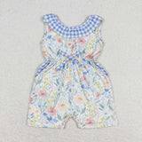 SR1343 Flower Blue Girl's Jumpsuit