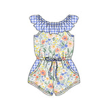 SR1343 Flower Blue Girl's Jumpsuit