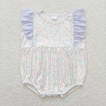 SR1351 Flower Blue Baby Girl Romper