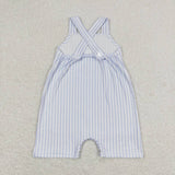 SR1362 Blue Stripe Baby Boy Romper