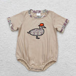 SR1403 Embroidery Camo Duck Mallard Baby Boy Romper