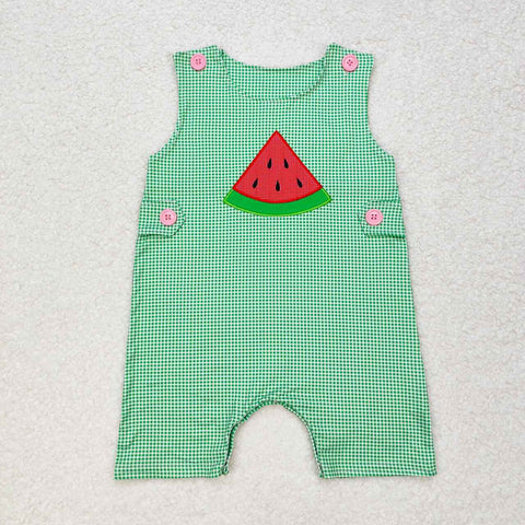 SR1406 Embroidery Watermelon Green Baby Boy Romper