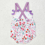 SR1417 Flower Floral Purple Cute Baby Girl Romper