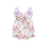 SR1417 Flower Floral Purple Cute Baby Girl Romper