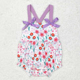 SR1417 Flower Floral Purple Cute Baby Girl Romper