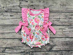 SR1420 Rose Flower Pink Baby Girl Romper