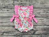 SR1420 Rose Flower Pink Baby Girl Romper