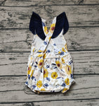 SR1422 Flower Blue Yellow Baby Girl Romper