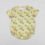SR1432 Honey Bear Flower Baby Girl Romper