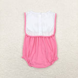 SR1434 Embroidery I love MOM Pink Baby Girl Romper