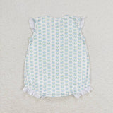 SR1435 Crab Blue Baby Girl Romper