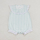 SR1435 Crab Blue Baby Girl Romper