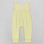 SR1447 Yellow Cotton Baby Girl Alley Cat Romper