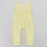 SR1447 Yellow Cotton Baby Girl Alley Cat Romper