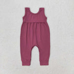 SR1453 Dark Purple Cotton Baby Girl Alley Cat Romper