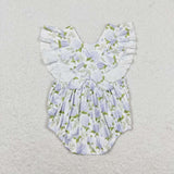 SR1484 Flower White Baby Girl Romper