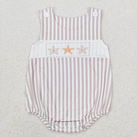 SR1487 Starfish Stripe Baby Boy Romper