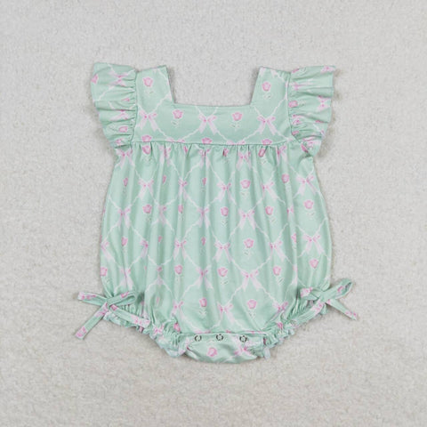 SR1503 Flower Pink Baby Girl Romper