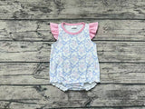 SR1522 Tie Bow Pink Baby Girl Romper