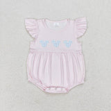 SR1533 Cartoon Mouse Pink Plaid Baby Girl Romper