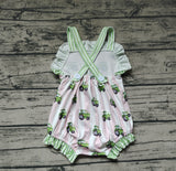 SR1543 Truck Green Baby Girls Romper