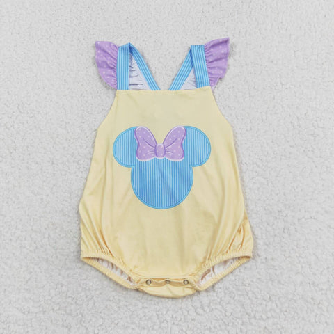 SR1560 Cartoon Mouse Yellow Girls Romper