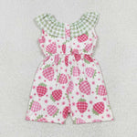 SR1565 Strawberry Plaid Girl's Jumpsuit