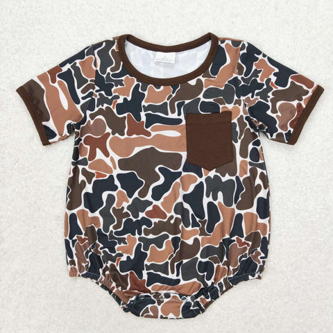 SR1580 Camo Brown Boys Romper