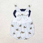 SR1584 Embroidery Mallard Dark Blue Girls Romper