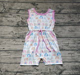 SR1600 Rainbow Pink Bow Girls Romper