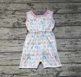 SR1600 Rainbow Pink Bow Girls Romper