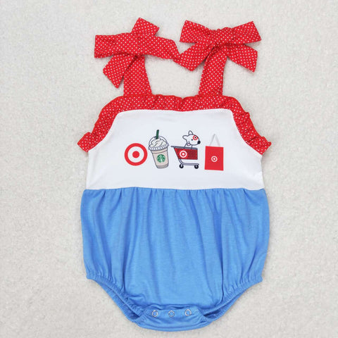 SR1605 Target Coffee Red Baby Girl Romper