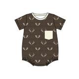 SR1614 Deer Brown Baby Boy Romper