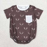 SR1614 Deer Brown Baby Boy Romper