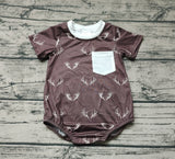 SR1614 Deer Brown Baby Boy Romper