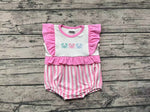 SR1676 Crab Pink Baby Girls Bubble Romper