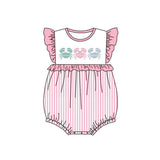 SR1676 Crab Pink Baby Girls Bubble Romper