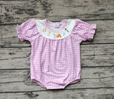 SR1692 Princess Castle Purple Plaid Baby Girls Bubble Romper