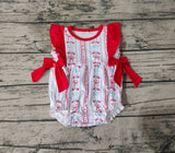 SR1717 USA Flag Tie bow Red Baby Girls Romper