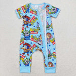 SR1723 Cartoon Blue Dog Baby Zip Sleeper Boy