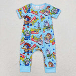 SR1723 Cartoon Blue Dog Baby Zip Sleeper Boy