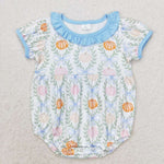 SR1730 Pumpkin Blue Baby Girls Bubble Romper