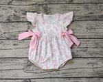 SR1765 Flower Rose Pink Baby Girls Bubble Romper