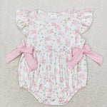 SR1765 Flower Rose Pink Baby Girls Bubble Romper